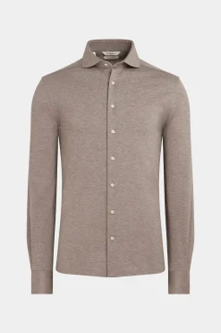 SUITSUPPLY Strick-Hemd Hellbraun Extra Slim Fit-Männlich Casual Hemden