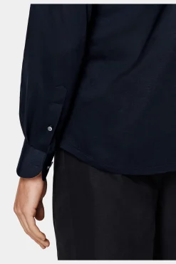 SUITSUPPLY Strick-Hemd Navy Extra Slim Fit-Männlich Casual Hemden