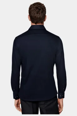 SUITSUPPLY Strick-Hemd Navy Extra Slim Fit-Männlich Casual Hemden