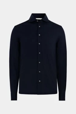 SUITSUPPLY Strick-Hemd Navy Extra Slim Fit-Männlich Casual Hemden