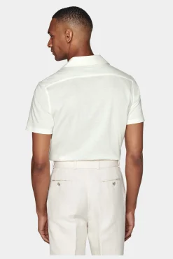 SUITSUPPLY Strick-Hemd Off-White Campkragen Slim Fit-Männlich Der Finder Für Das Perfekte Weiße Hemd