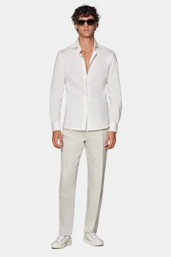 SUITSUPPLY Strick-Hemd Off-White Extra Slim Fit-Männlich Casual Hemden