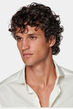 SUITSUPPLY Strick-Hemd Off-White Extra Slim Fit-Männlich Casual Hemden