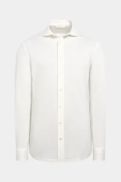 SUITSUPPLY Strick-Hemd Off-White Extra Slim Fit-Männlich Casual Hemden