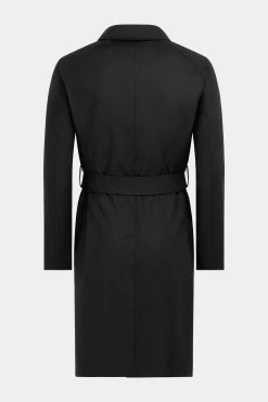 SUITSUPPLY Trenchcoat Dunkelgrau Gürtel-Männlich Regenmäntel