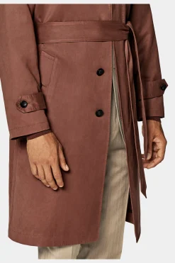 SUITSUPPLY Trenchcoat Dunkelorange Gürtel-Männlich Regenmäntel