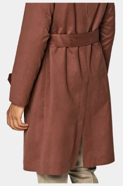 SUITSUPPLY Trenchcoat Dunkelorange Gürtel-Männlich Regenmäntel