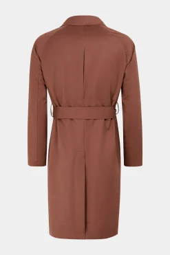 SUITSUPPLY Trenchcoat Dunkelorange Gürtel-Männlich Regenmäntel