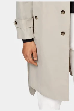 SUITSUPPLY Trenchcoat Sand Gürtel-Männlich Regenmäntel