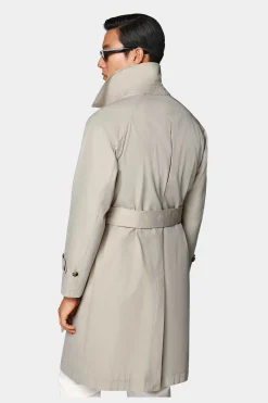 SUITSUPPLY Trenchcoat Sand Gürtel-Männlich Regenmäntel