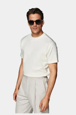 SUITSUPPLY T-Shirt Rundhals Off-White-Männlich T-Shirts