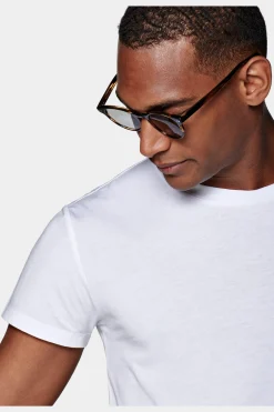 SUITSUPPLY T-Shirt Rundhals Weiss-Männlich T-Shirts