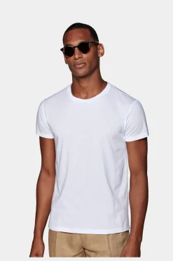 SUITSUPPLY T-Shirt Rundhals Weiss-Männlich T-Shirts