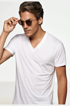SUITSUPPLY T-Shirt V-Ausschnitt Weiss-Männlich T-Shirts