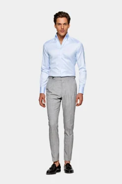 SUITSUPPLY Twill Hemd Hellblau Extra Slim Fit-Männlich Klassische Hemden