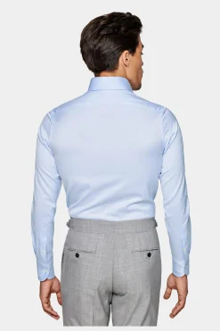 SUITSUPPLY Twill Hemd Hellblau Extra Slim Fit-Männlich Klassische Hemden