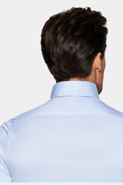 SUITSUPPLY Twill Hemd Hellblau Extra Slim Fit-Männlich Klassische Hemden