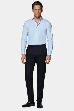 SUITSUPPLY Twill Hemd Hellblau Extra Slim Fit-Männlich Klassische Hemden