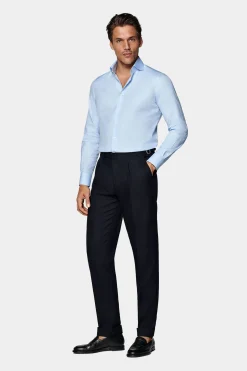 SUITSUPPLY Twill Hemd Hellblau Extra Slim Fit-Männlich Klassische Hemden