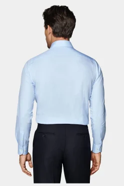 SUITSUPPLY Twill Hemd Hellblau Extra Slim Fit-Männlich Klassische Hemden