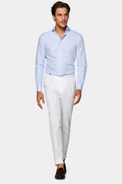 SUITSUPPLY Twill Hemd Hellblau Extra Slim Fit-Männlich Klassische Hemden