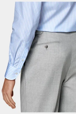 SUITSUPPLY Twill Hemd Hellblau Gestreift Slim Fit-Männlich Klassische Hemden