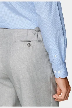 SUITSUPPLY Twill Hemd Hellblau Kariert Slim Fit-Männlich Klassische Hemden