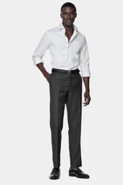 SUITSUPPLY Twill Hemd Hellgrau Gestreift Slim Fit-Männlich Klassische Hemden