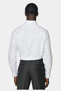 SUITSUPPLY Twill Hemd Hellgrau Gestreift Slim Fit-Männlich Klassische Hemden