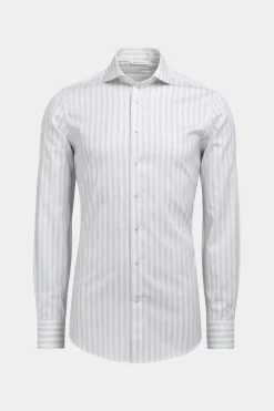 SUITSUPPLY Twill Hemd Hellgrau Gestreift Extra Slim Fit-Männlich Klassische Hemden