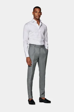 SUITSUPPLY Twill Hemd Hellgrau Gestreift Extra Slim Fit-Männlich Klassische Hemden