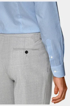 SUITSUPPLY Twill Hemd Mittelblau Gestreift Extra Slim Fit-Männlich Klassische Hemden
