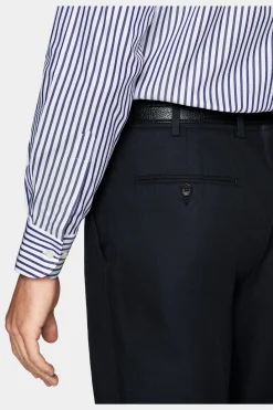SUITSUPPLY Twill Hemd Navy Gestreift Slim Fit-Männlich Klassische Hemden