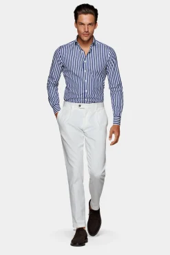 SUITSUPPLY Twill Hemd Navy Gestreift Extra Slim Fit-Männlich Klassische Hemden