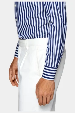 SUITSUPPLY Twill Hemd Navy Gestreift Extra Slim Fit-Männlich Klassische Hemden