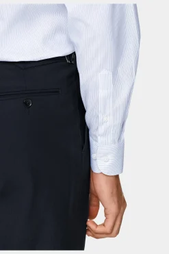 SUITSUPPLY Twill Hemd Weiß Gestreift Slim Fit-Männlich Klassische Hemden