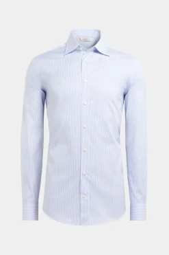 SUITSUPPLY Twill Hemd Weiß Gestreift Slim Fit-Männlich Klassische Hemden