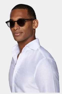 SUITSUPPLY Twill Hemd Weiss Extra Slim Fit-Männlich Klassische Hemden