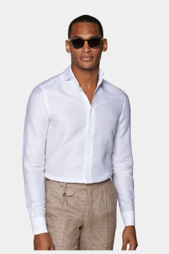 SUITSUPPLY Twill Hemd Weiss Extra Slim Fit-Männlich Klassische Hemden