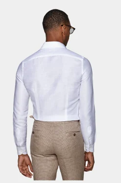 SUITSUPPLY Twill Hemd Weiss Extra Slim Fit-Männlich Klassische Hemden