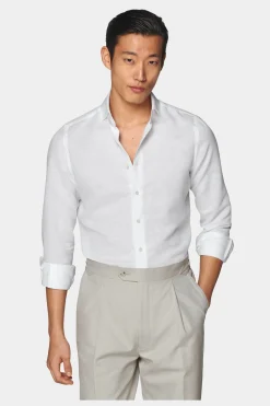 SUITSUPPLY Twill Hemd Weiss Extra Slim Fit-Männlich Klassische Hemden