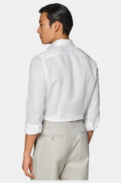 SUITSUPPLY Twill Hemd Weiss Extra Slim Fit-Männlich Klassische Hemden
