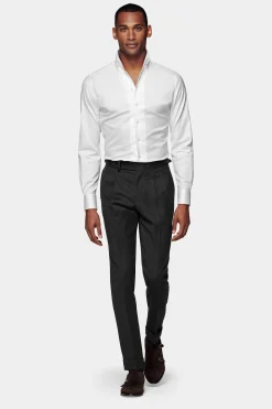 SUITSUPPLY Twill Hemd Weiss Extra Slim Fit-Männlich Klassische Hemden