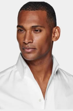 SUITSUPPLY Twill Hemd Weiss Extra Slim Fit-Männlich Klassische Hemden