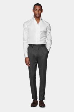 SUITSUPPLY Twill Hemd Weiss Extra Slim Fit-Männlich Klassische Hemden