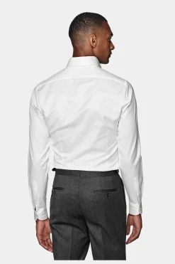 SUITSUPPLY Twill Hemd Weiss Extra Slim Fit-Männlich Klassische Hemden