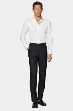 SUITSUPPLY Twill Hemd Weiss Slim Fit-Männlich Klassische Hemden