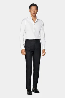 SUITSUPPLY Twill Hemd Weiss Slim Fit-Männlich Klassische Hemden