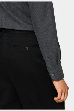 SUITSUPPLY Twill-Hemd Dunkelgrau Slim Fit-Männlich Casual Hemden