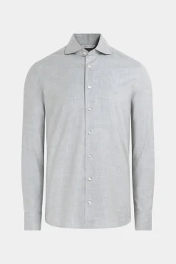 SUITSUPPLY Twill-Hemd Hellgrau Slim Fit-Männlich Casual Hemden